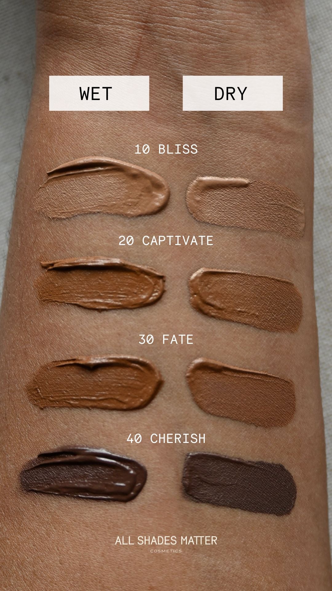 The MATTERfying Foundation - for people of colour - dark skin tones-